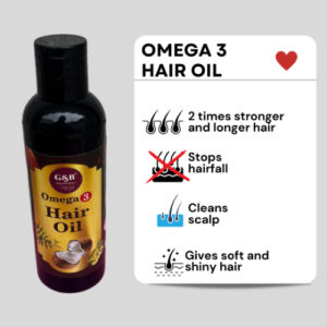 Omega 3 Hair Oil: Double Strength for Longer, Stronger Hair – Stop Hairfall, Cleanse Scalp, and Enjoy Soft, Shiny Tresses 100ml