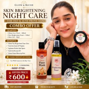 Skin Brightening Night Care Combo for Oily and Acne Prone Skin
